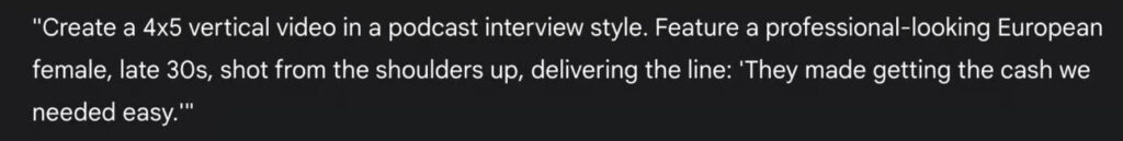 Example prompt given to Flow