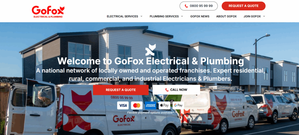 Current website of GoFox